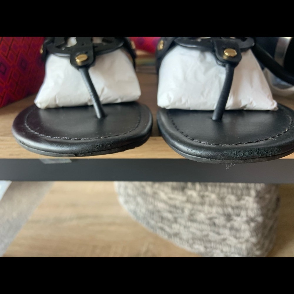 Tory Burch Black Miller Leather Sandals - Picture 11 of 15
